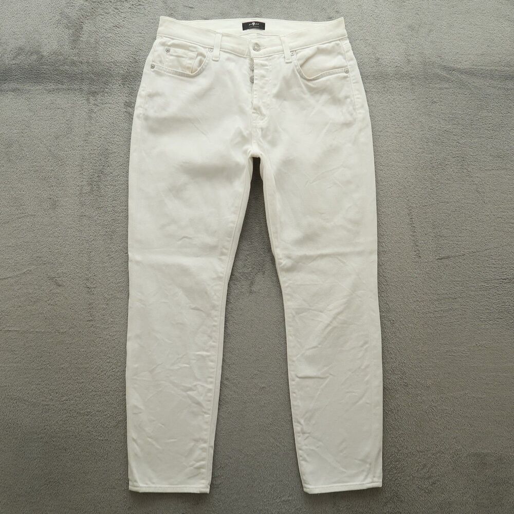 7 For All Mankind Jeans Womens Size 28 White Mid-Rise Josefina Skinny 27" Inseam